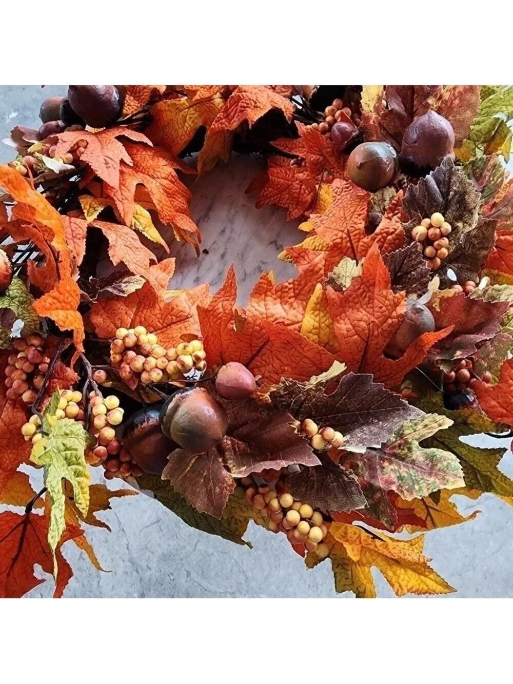 Fall Harvest leaf acorn seasonal wreath